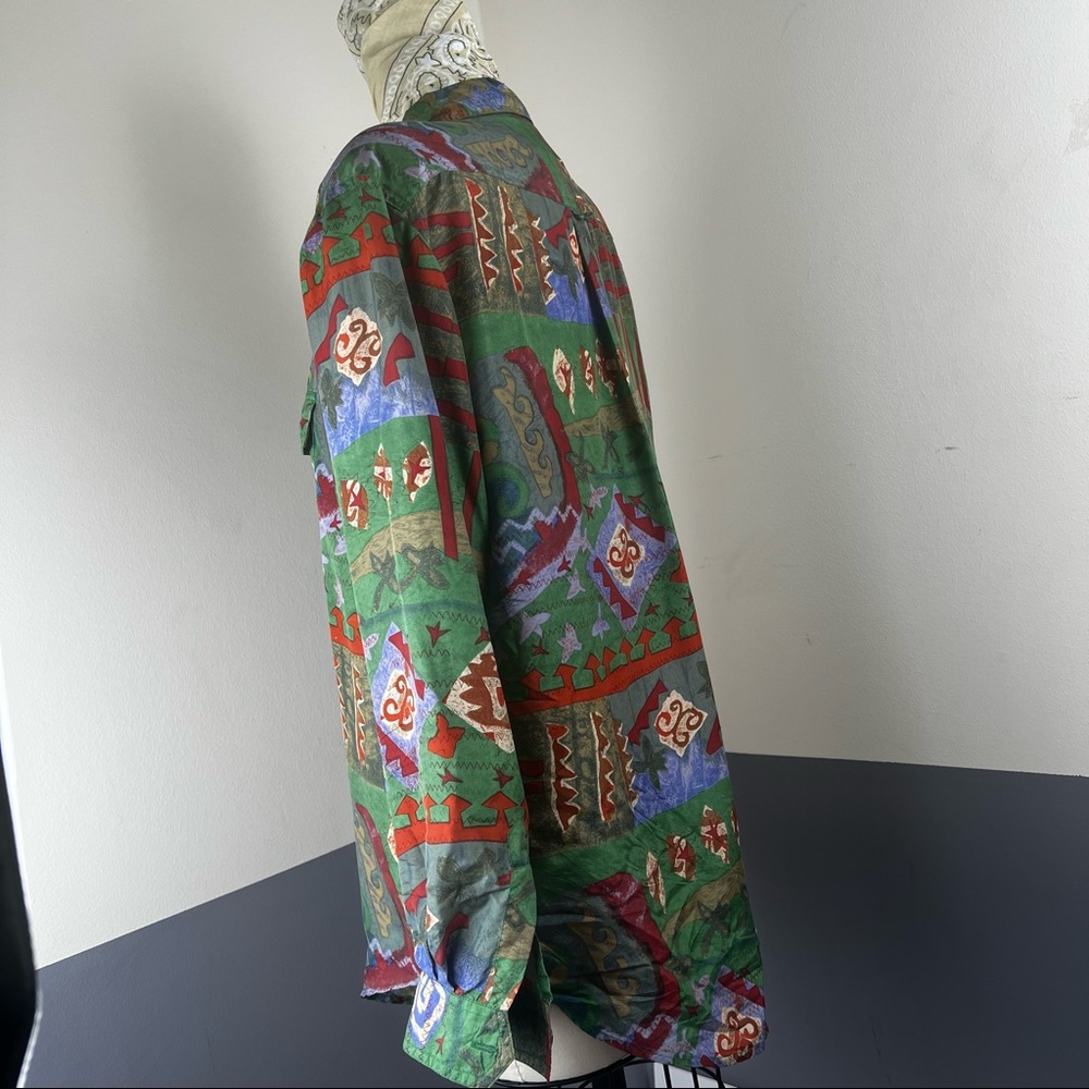 Vintage silk long sleeve shirt - Picture 4 of 5